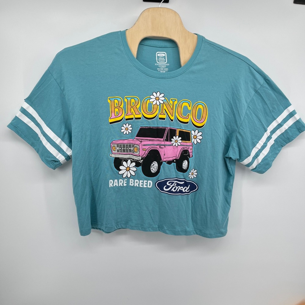 Ford Bronco Rare Breed Teal Floral Graphic T-Shirt Women's 2X